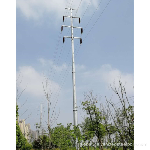 35Kv Steel Pole 35KV 110KV 220KV Single Double Loop Steel Pole Factory